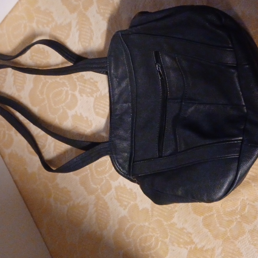 Aquascutum London Black Genuine Leather Tote Handbag